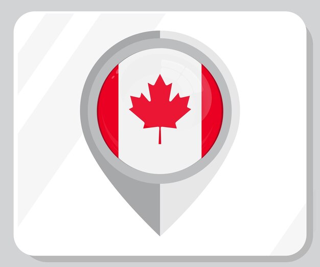 Canada glossy pin location flag icon