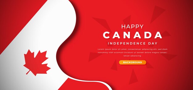 Vector canada independence day papercut background illustration for poster banner ads greeting card