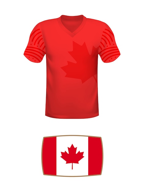 Kit da calcio in jersey canadese torneo mondiale di calcio 2022 maglietta nazionale e bandiera della squadra di calcio