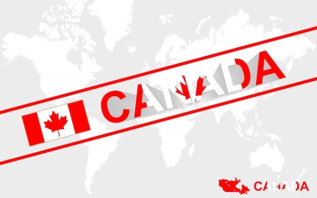 Vector canada map flag and text illustration