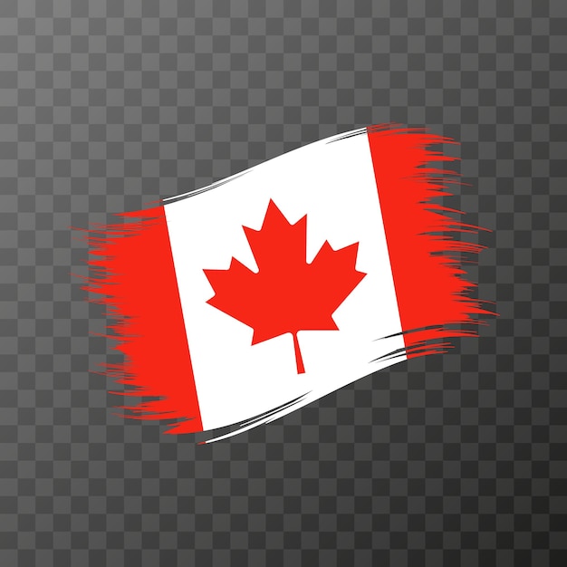 Canada national flag Grunge brush stroke Vector illustration on transparent background