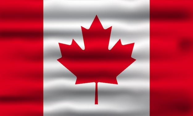 Canada national flag waving realistic vector, flag of Canada