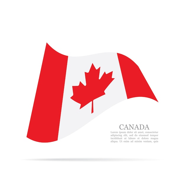 Canada national flag waving vector icon