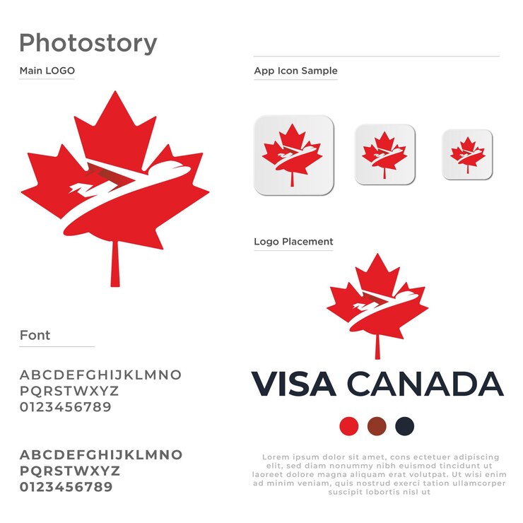 वेक्टर canada symbol maple leaf visa logo design vector illustrator