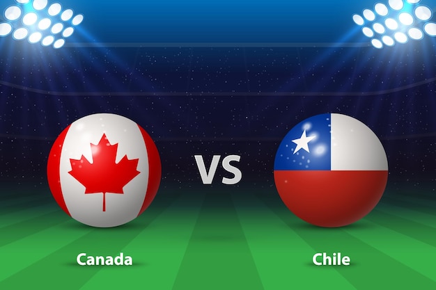 Vector canada tegen chili amerika voetbaltoernooi 2024