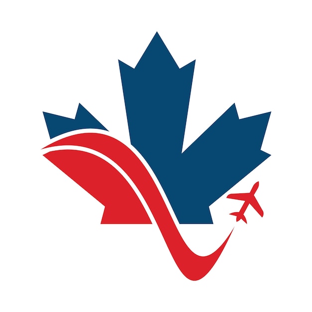 Canada travel vector logo design Canadian aviation vector logo design concept