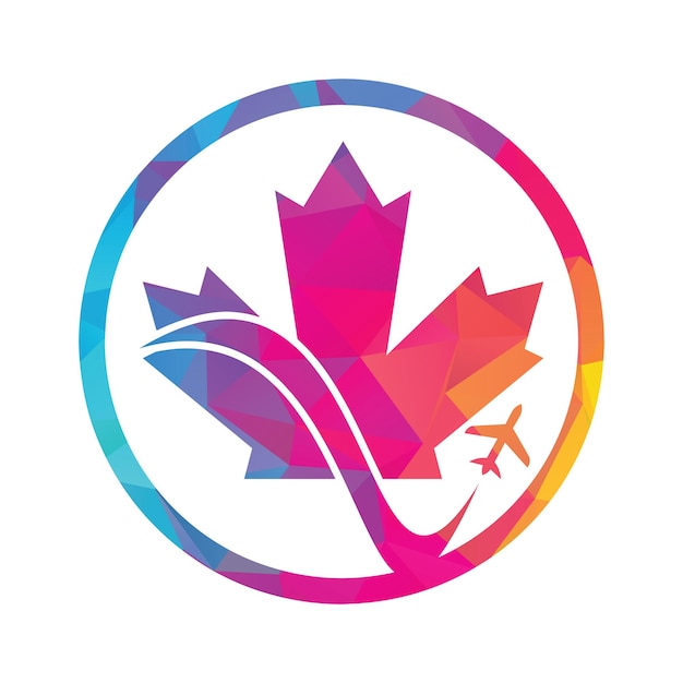 Canada travel vector logo design Canadian aviation vector logo design concept