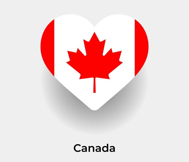 Canada vlag hart vorm pictogram vectorillustratie