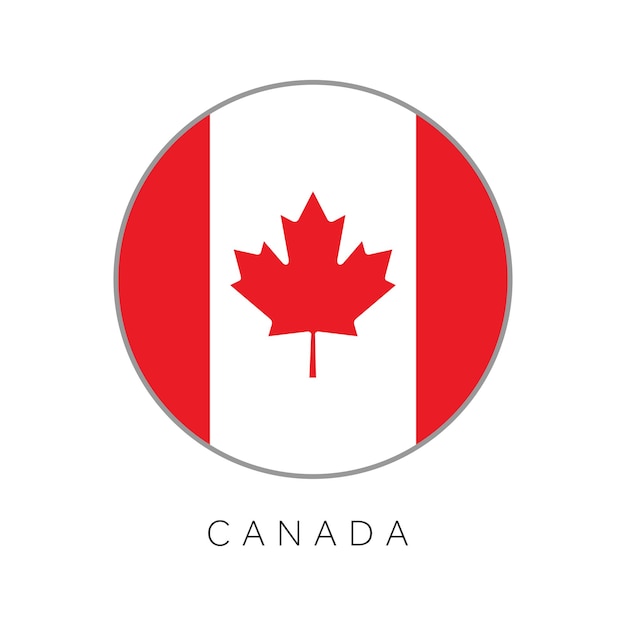 Canada vlag ronde cirkel vector icon