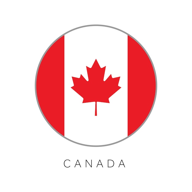 Canada vlag ronde cirkel vector icon