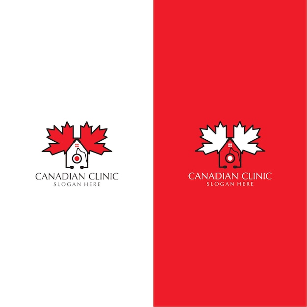 Canadese kliniek logo ontwerp pictogrammalplaatje