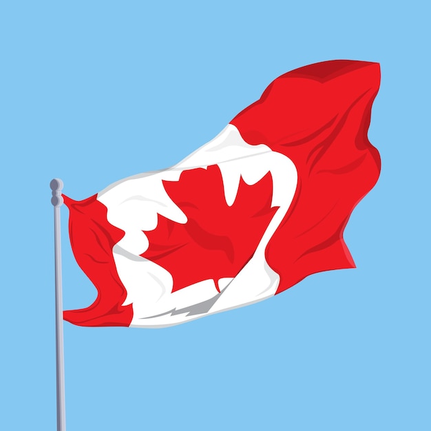 Vector canadese vlag vliegen. vectorillustratie