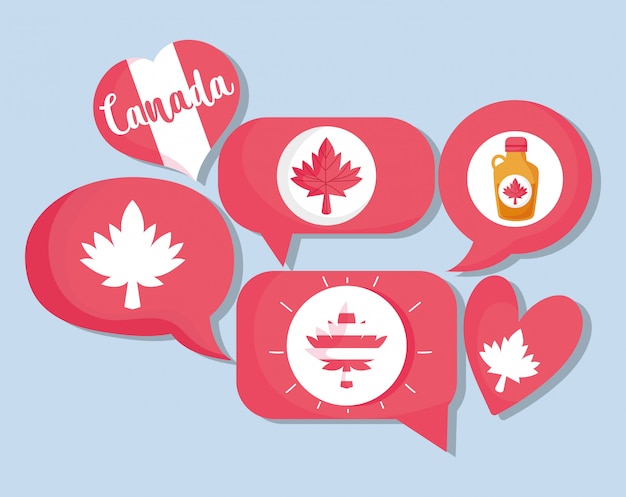 Vector canadian communication bubbles design