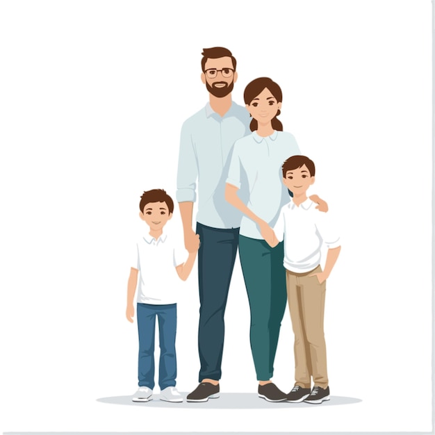 Vector canadian family vector on white background