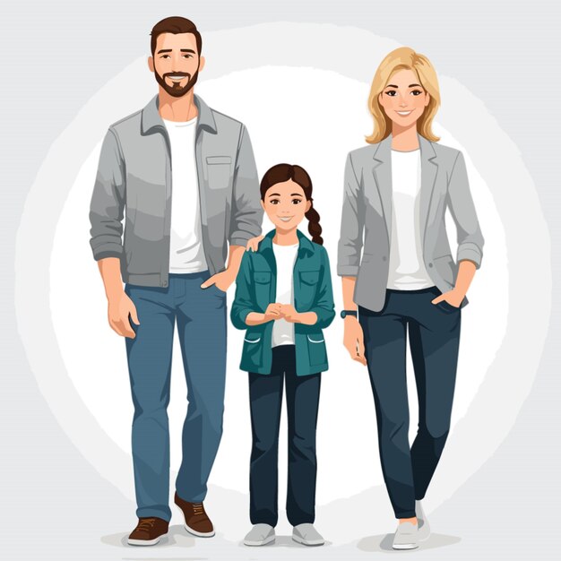 Canadian family vector on white background