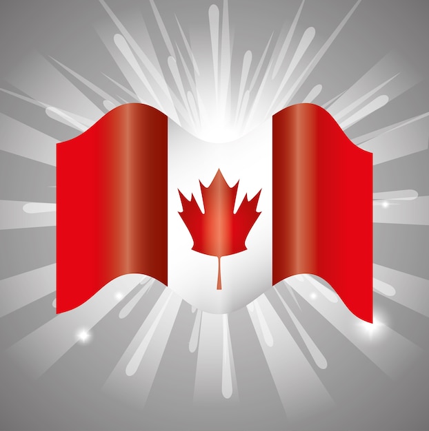 canadian flag celebration day vector illustration design
