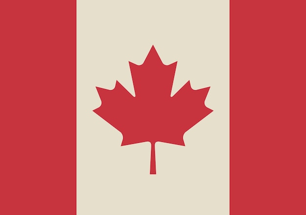 Vector canadian flag in retro colors