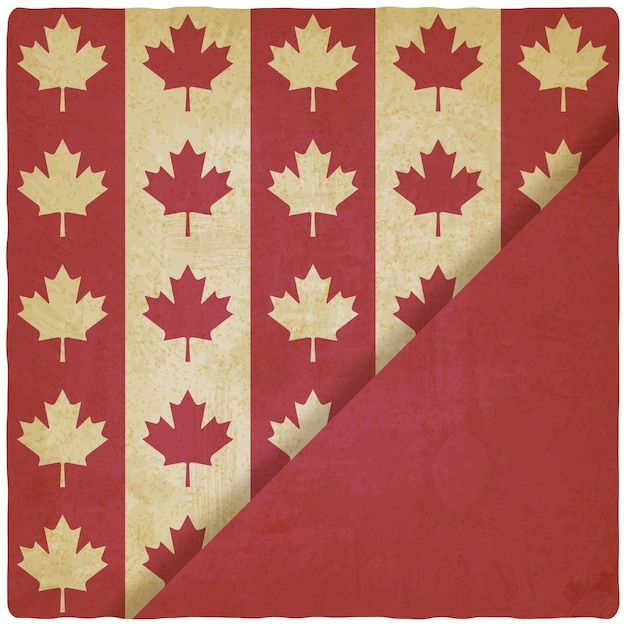 Canadian flag symbols vintage background