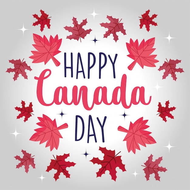 Канадские кленовые листья счастливого дня канады