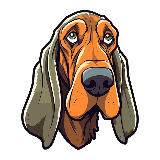 Canarische Warren Hound Hondenras Cartoon Kawaii Karakter Dieren Huisdieren Geïsoleerde Sticker Illustratie