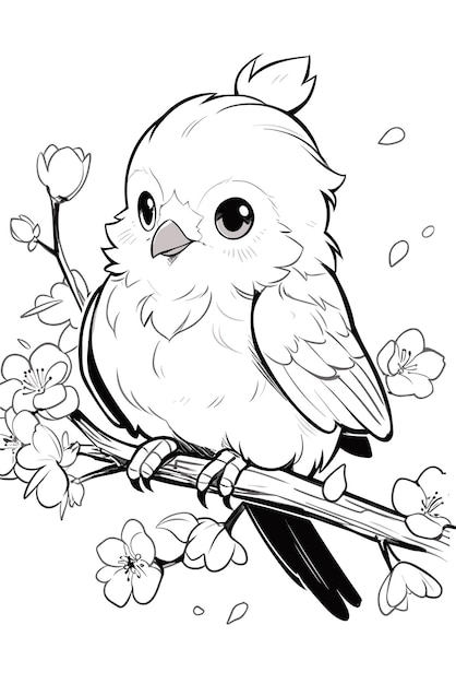 Canary Coloring Page Line Art for Kids Clean and Simple