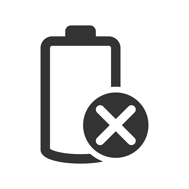 Vector cancel battery icon