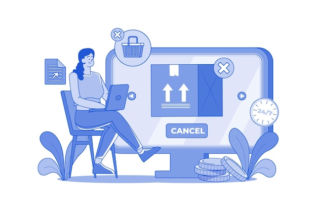cancel order illustration concept a flat illustration isolated on white background