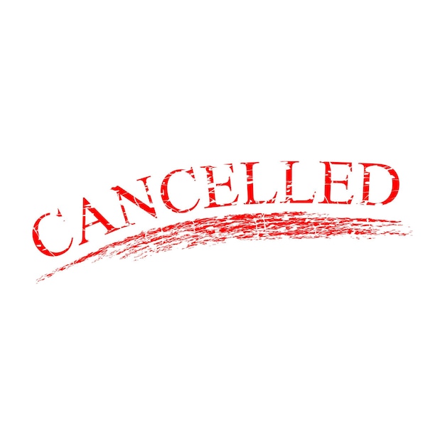 Vector cancelled or cancel red simpe vector rubber stamp effect