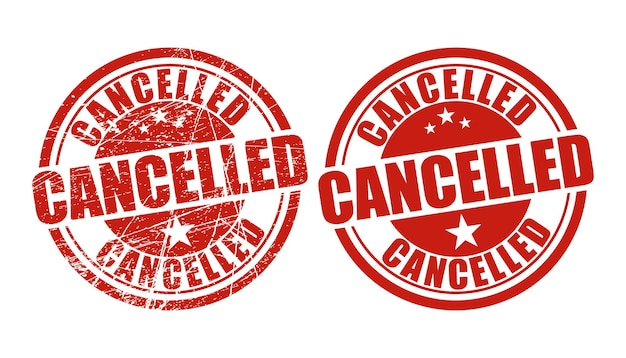 Cancelled round stamp vector design