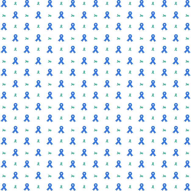 Vector cancer awareness day blue and green ribbons seamless pattern vector