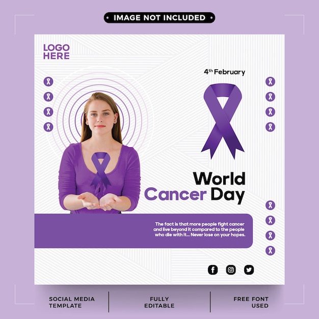 cancer awareness day editable poster design