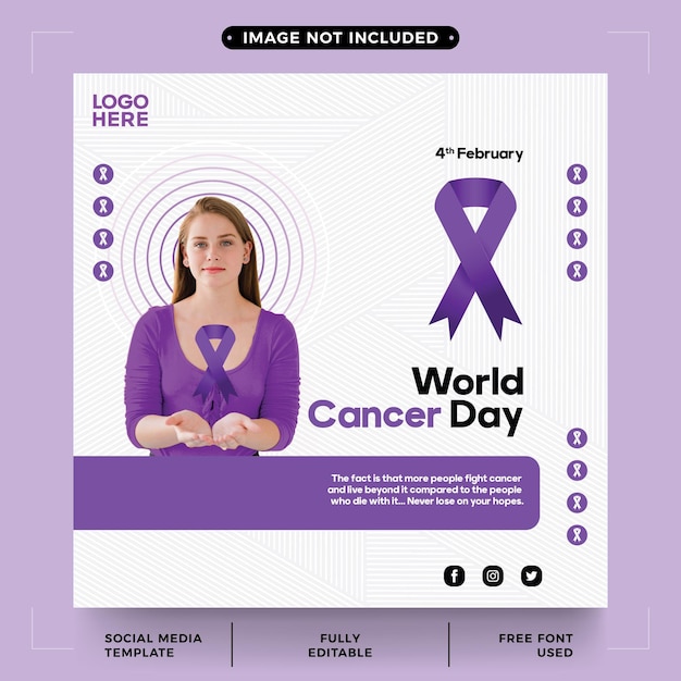 Vector cancer awareness day editable poster design