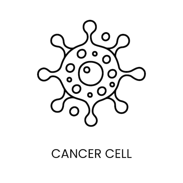 Icona della linea cellulare cancerosa vettore malattia cancerosa maligna