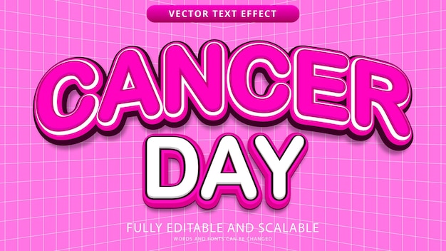 Cancer day text effect editable eps file