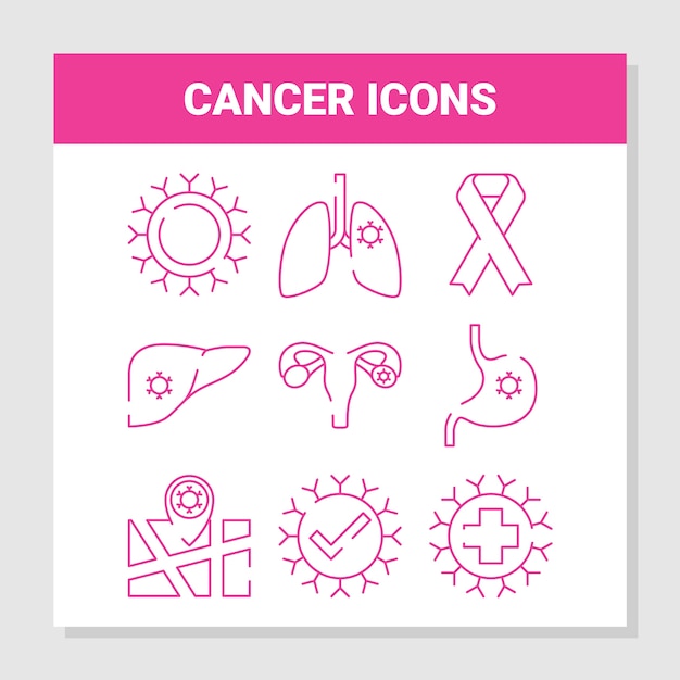 Vector cancer icons