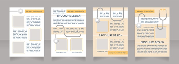 벡터 암 예방 정기 검진 빈 브로셔 레이아웃 디자인. 텍스트를 위한 빈 복사 공간이 있는 세로 포스터 템플릿입니다. 미리 만들어진 기업 보고서 모음. 편집 가능한 전단지 종이 페이지