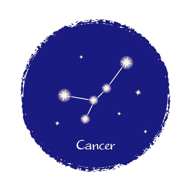 Vector cancer zodiac constellation sign
