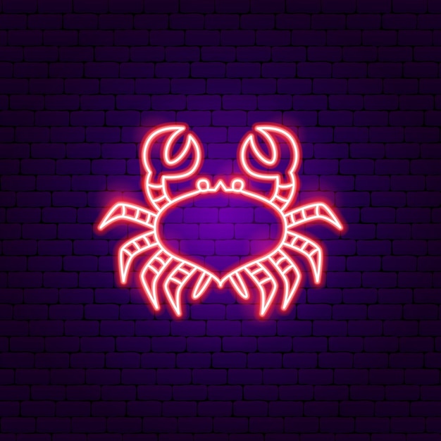 Vector cancer zodiac neon sign