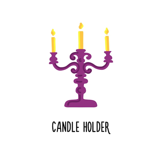 Vettore candeliere a candelabro con tre candele