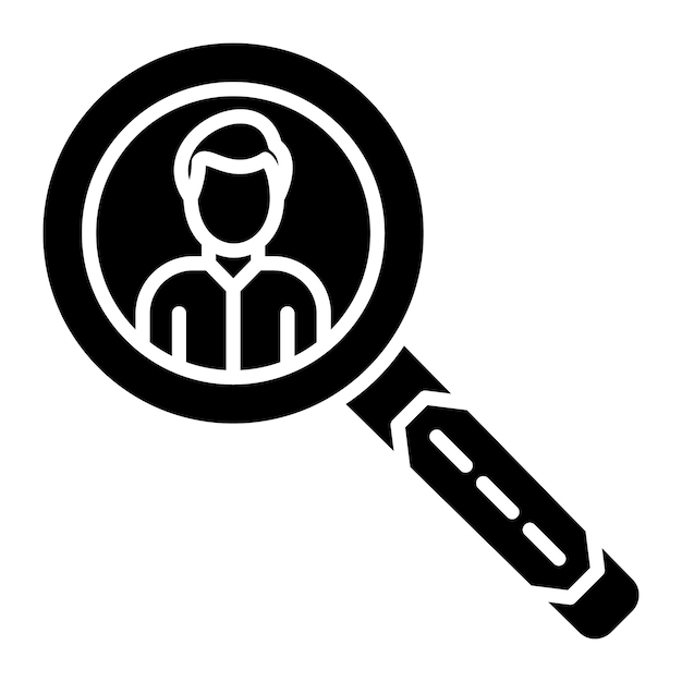 Candidate Search Glyph Solid Black Illustration