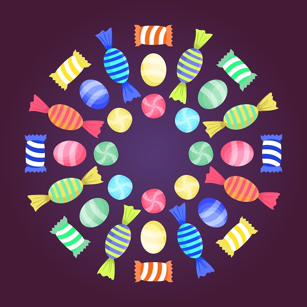 Candies in artform premium vector illustration