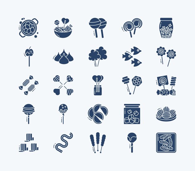 Vector candies and chocolates vector icons