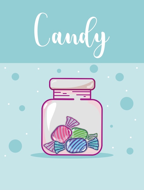 Candies in glass bottle cartoon 