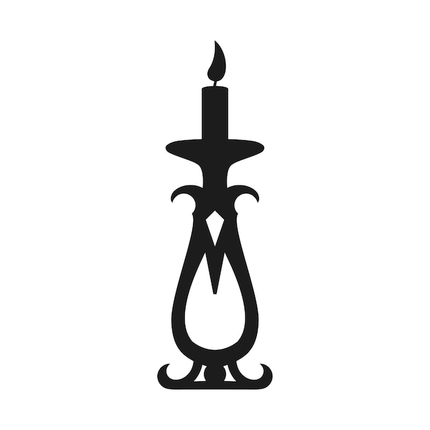 Vector candle and candlestick