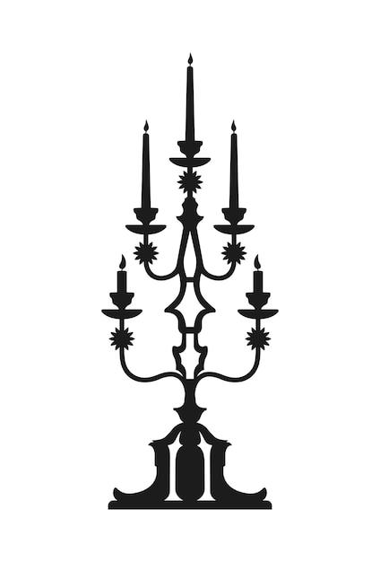 Vector candle and candlestick