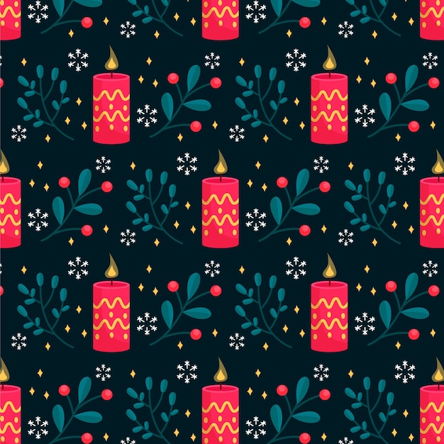 Vettore candela natale pattern