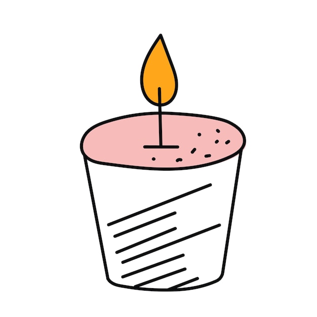 candle in doodle style on a white background vector