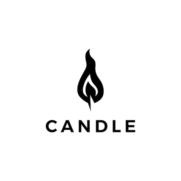 Candle flame fire logo vector icon illustration