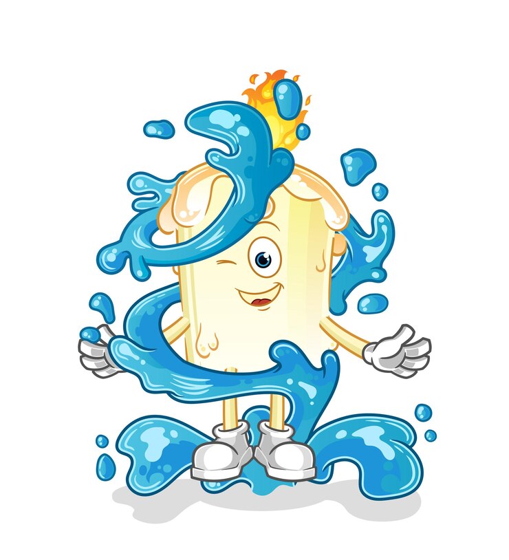 Vector candle fresh with water mascot cartoon vector