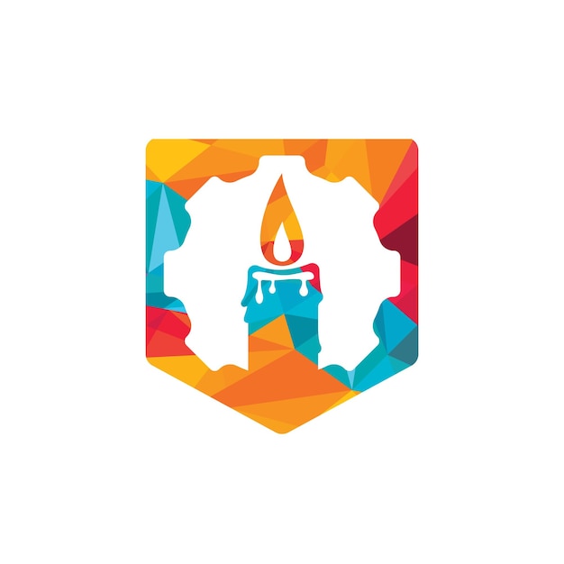 Candle gear vector logo ontwerp